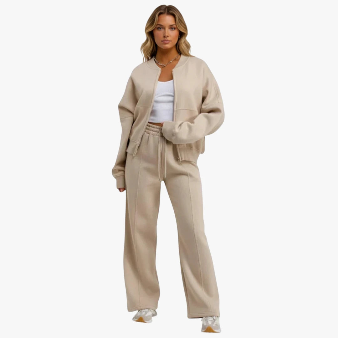 Miles & Luna Loungewear Set Zip Bomber Sweatshirt and Joggers for Women