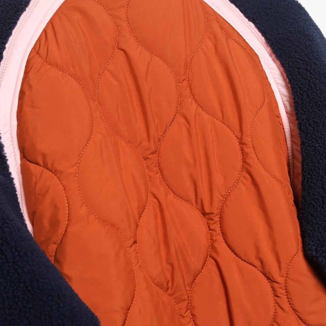 Miles & Luna Marina Patchwork Quilted Jacket with Contrast Stitching and Oversized Fit for Women