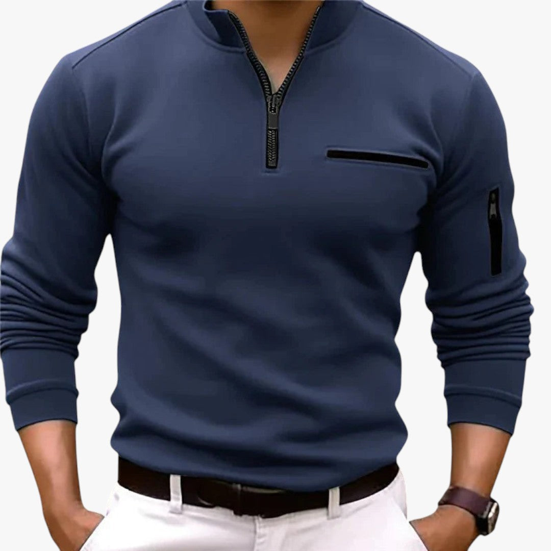 Miles & Luna Men's Quarter-Zip Polo Shirt for Men