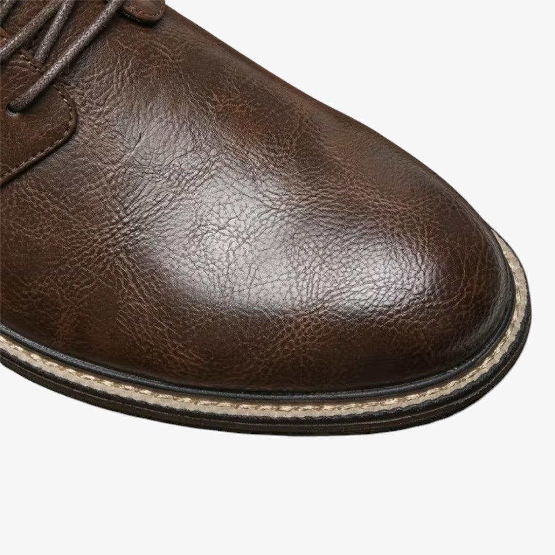 Miles & Luna Non-Slip Sole Leather Formal Shoes with Lace Up for Men