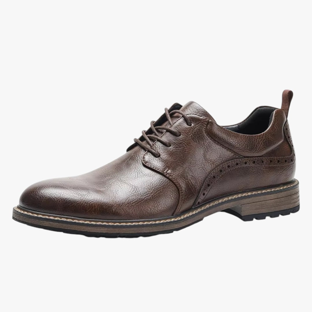 Miles & Luna Non-Slip Sole Leather Formal Shoes with Lace Up for Men