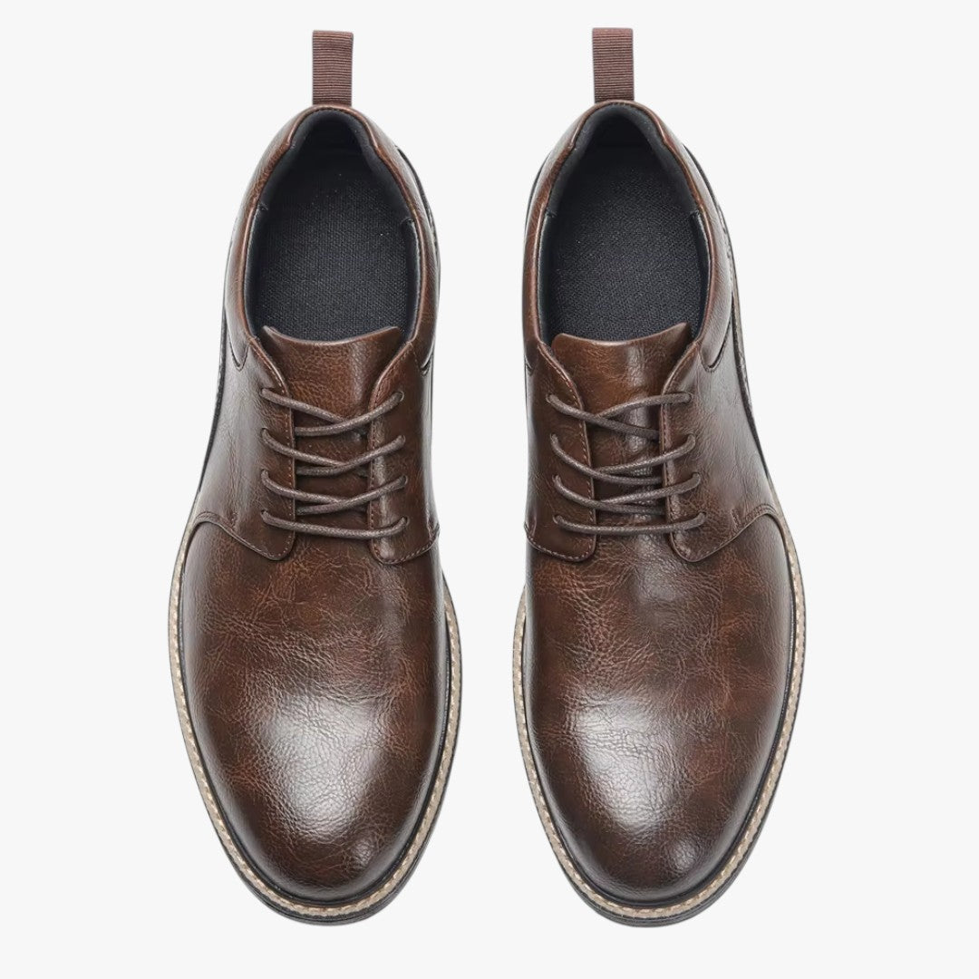 Miles & Luna Non-Slip Sole Leather Formal Shoes with Lace Up for Men