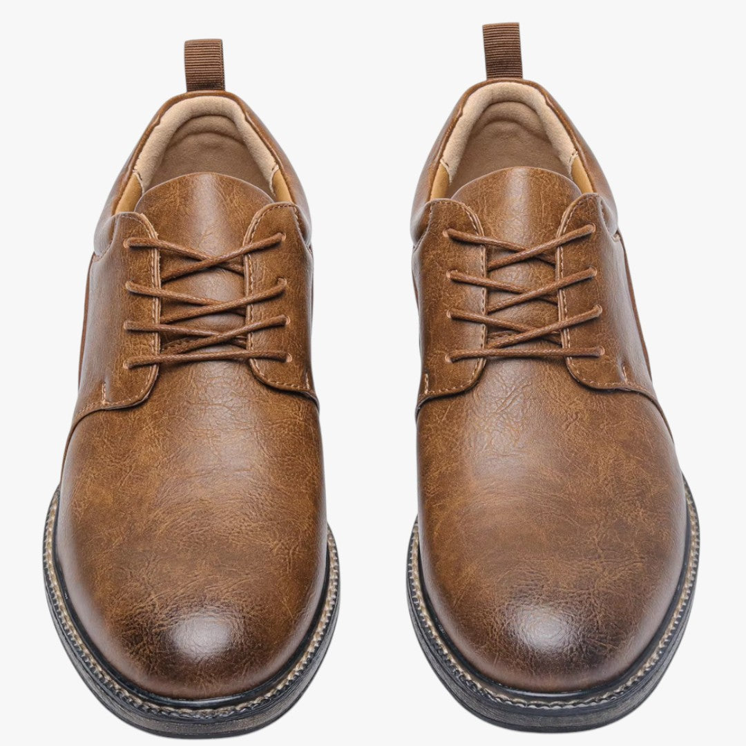 Miles & Luna Non-Slip Sole Leather Formal Shoes with Lace Up for Men