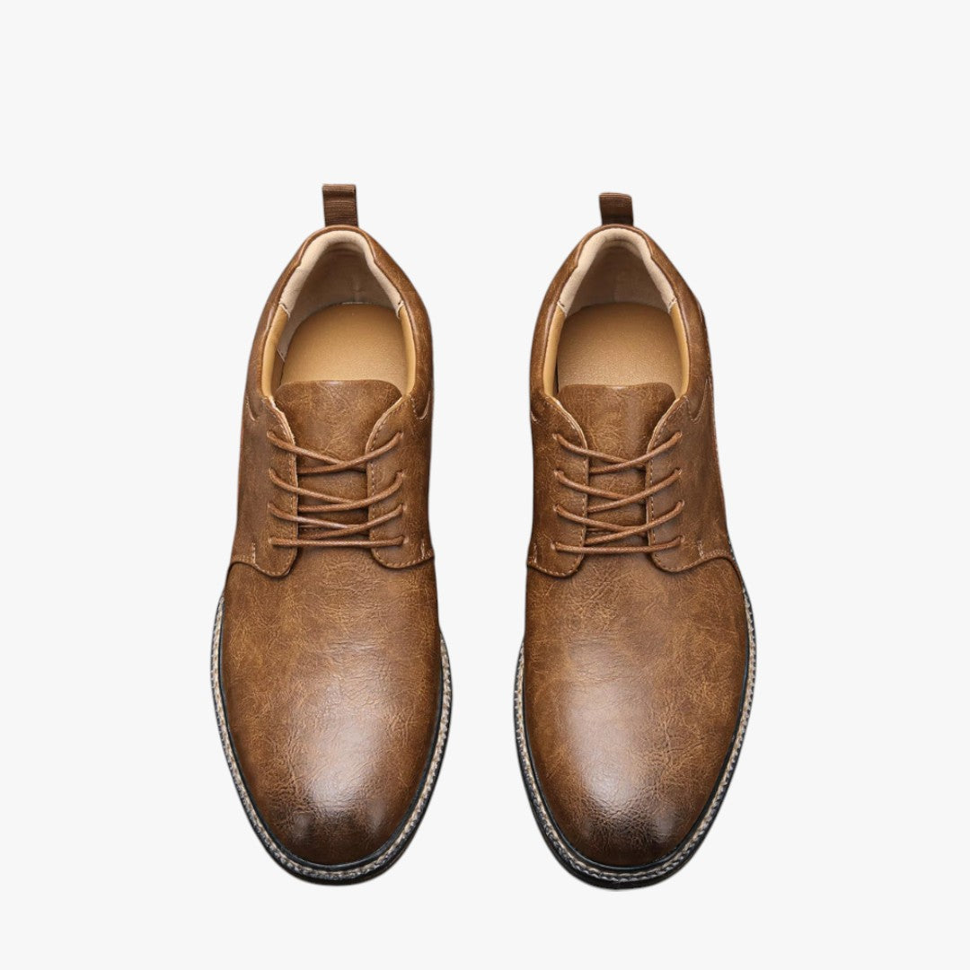 Miles & Luna Non-Slip Sole Leather Formal Shoes with Lace Up for Men