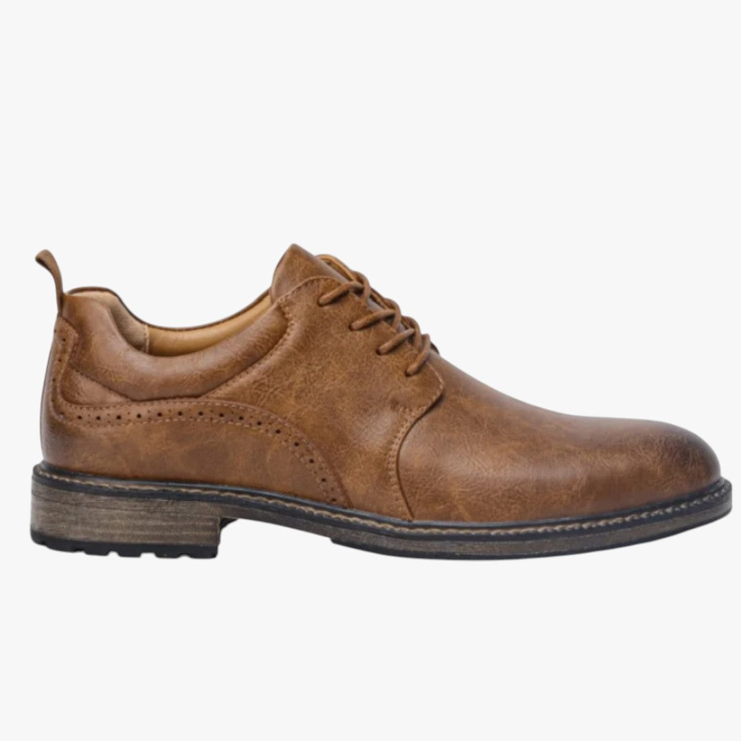 Miles & Luna Non-Slip Sole Leather Formal Shoes with Lace Up for Men