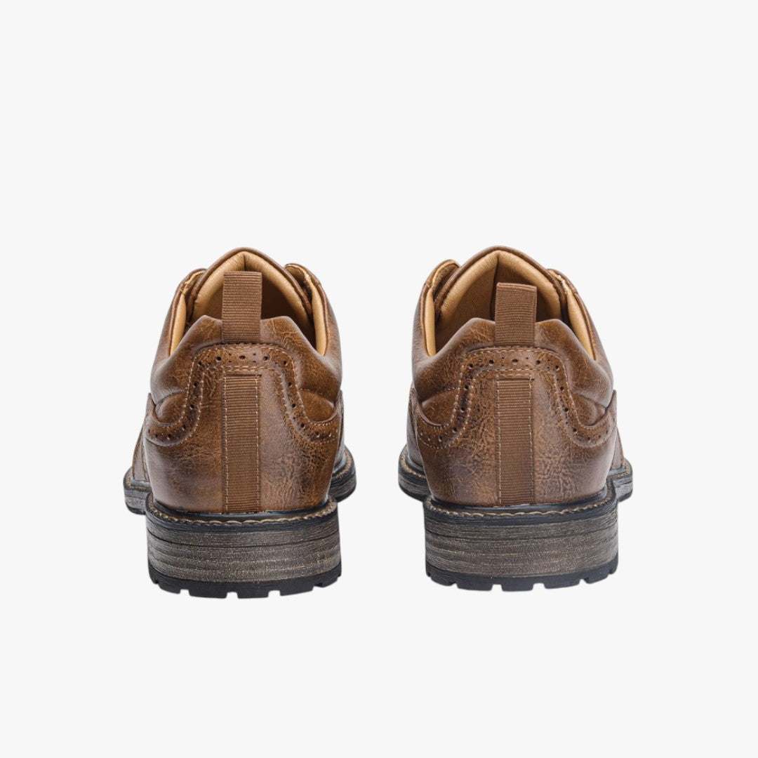 Miles & Luna Non-Slip Sole Leather Formal Shoes with Lace Up for Men