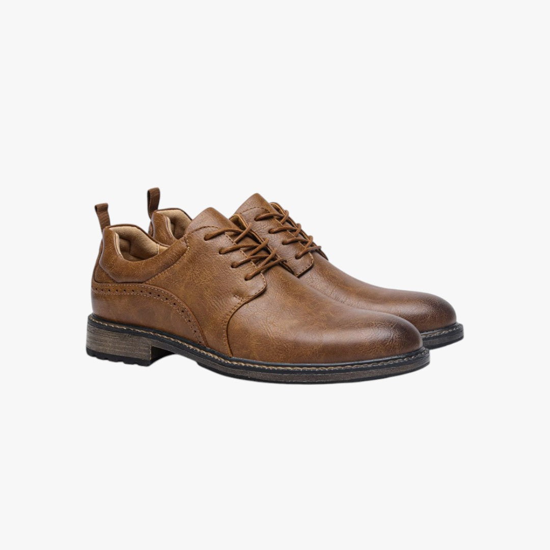 Miles & Luna Non-Slip Sole Leather Formal Shoes with Lace Up for Men