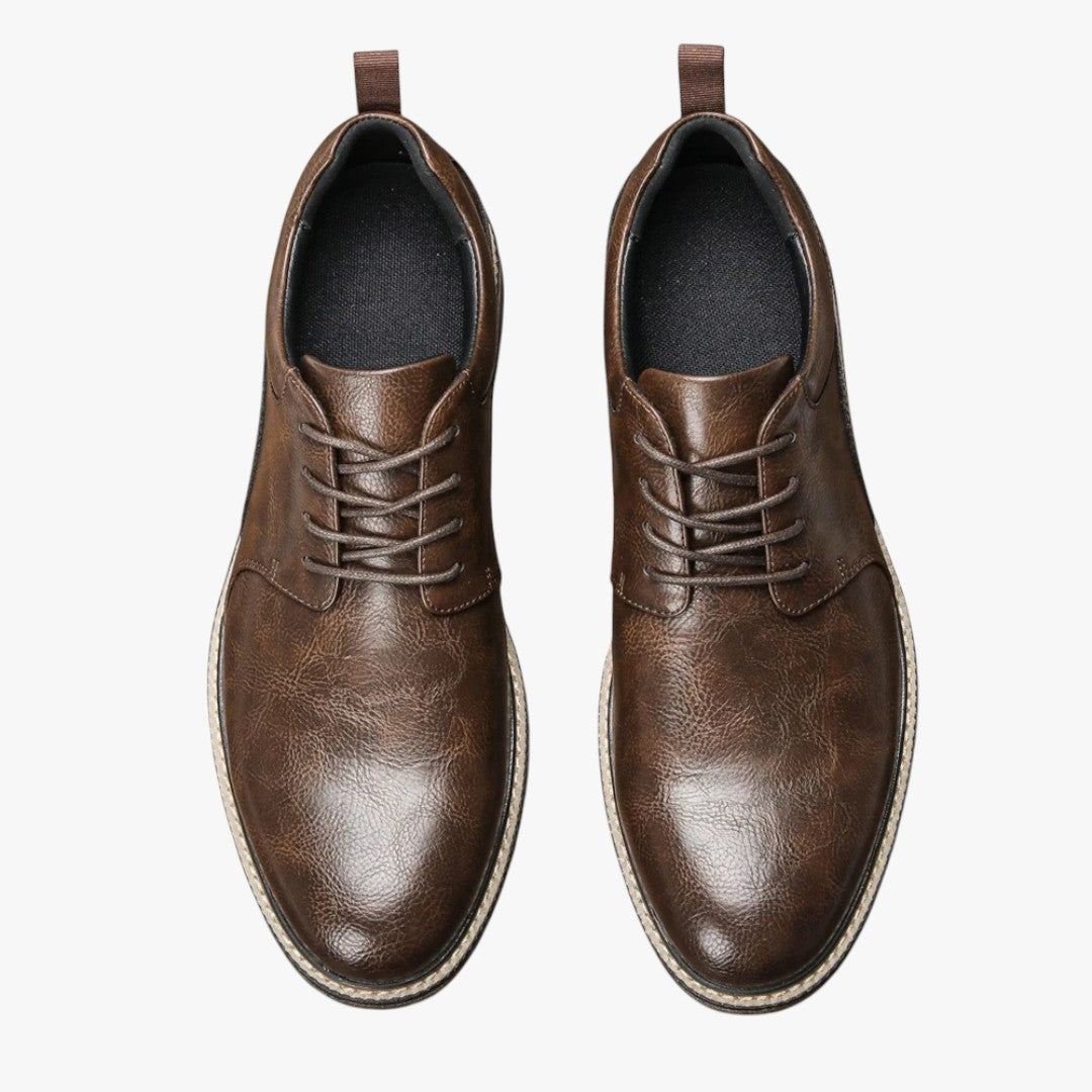 Miles & Luna Non-Slip Sole Leather Formal Shoes with Lace Up for Men