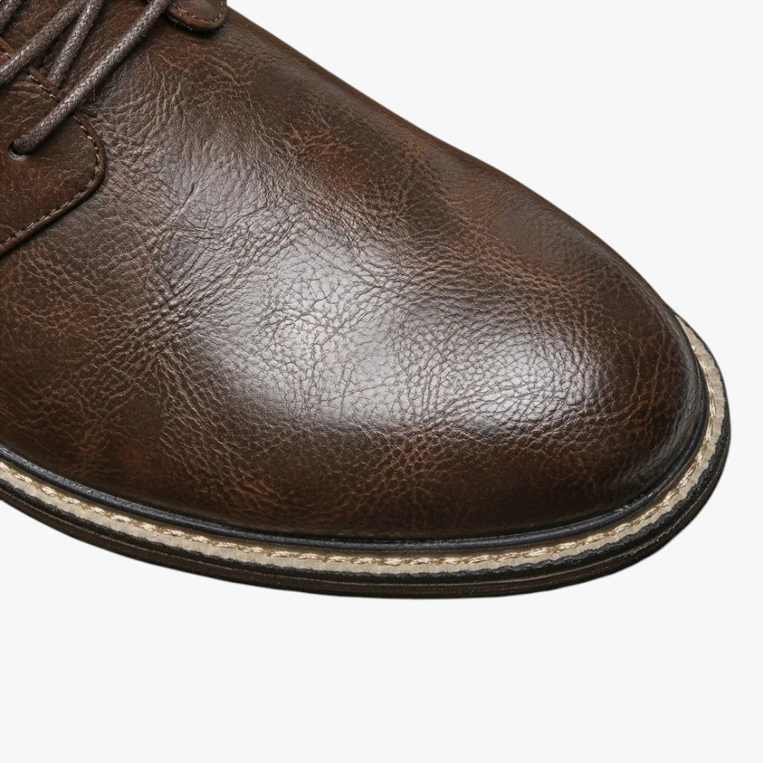 Miles & Luna Non-Slip Sole Leather Formal Shoes with Lace Up for Men