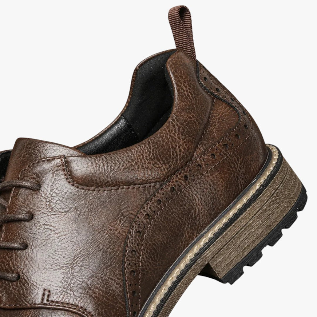 Miles & Luna Non-Slip Sole Leather Formal Shoes with Lace Up for Men