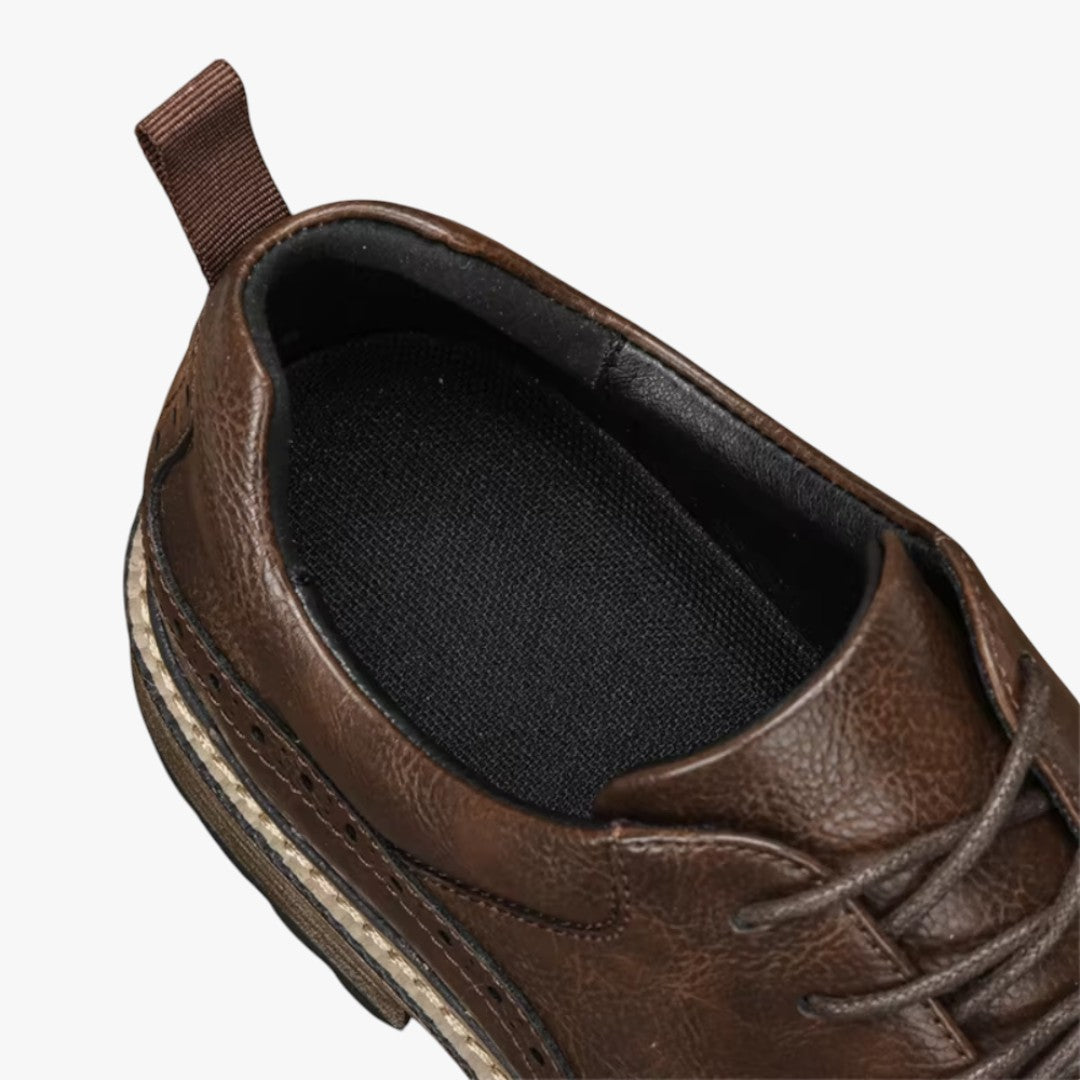 Miles & Luna Non-Slip Sole Leather Formal Shoes with Lace Up for Men