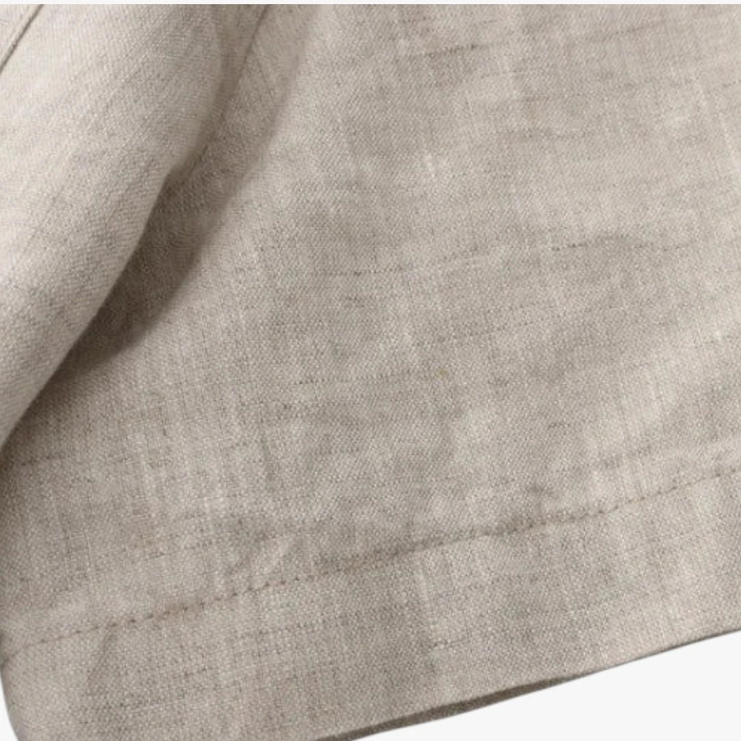 Miles & Luna Old Money Linen Short Sleeve Button Up Shirt Breathable Summer Style for Men