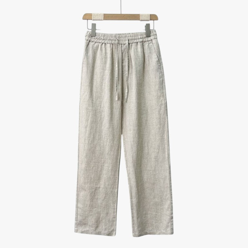 Miles & Luna Old Money Linen Trousers Loose Fit Summer Pants for Men