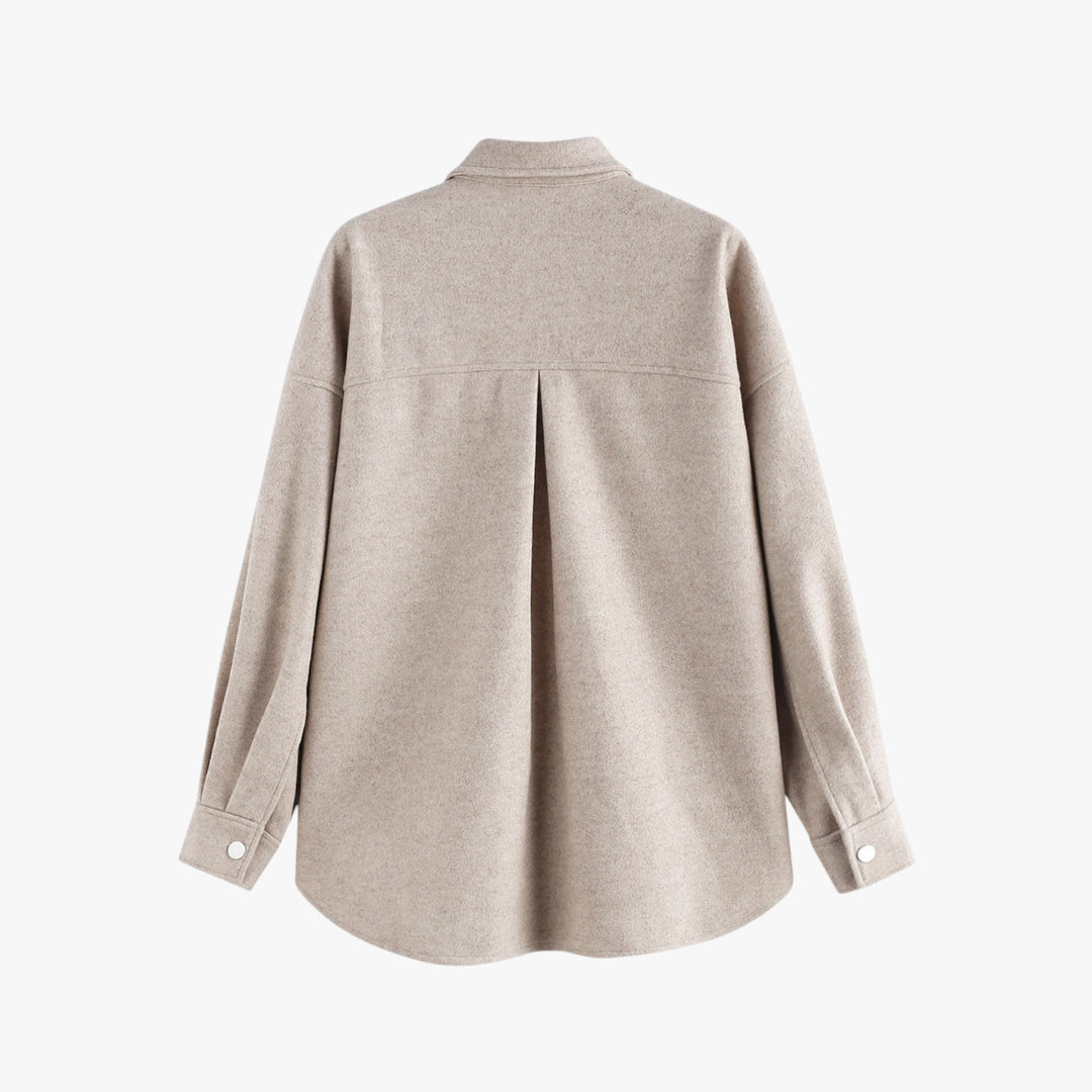 Miles & Luna Oversized Knit Shacket with Double Pockets and Turn Down Collar for Women
