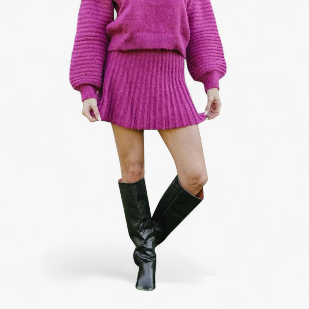 Miles & Luna Pleated 2-Piece Outfit Set Elegant Modern Style for Women