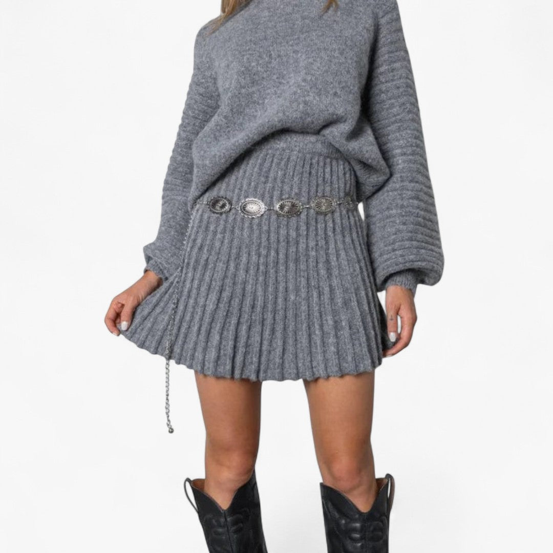 Miles & Luna Pleated 2-Piece Outfit Set Elegant Modern Style for Women