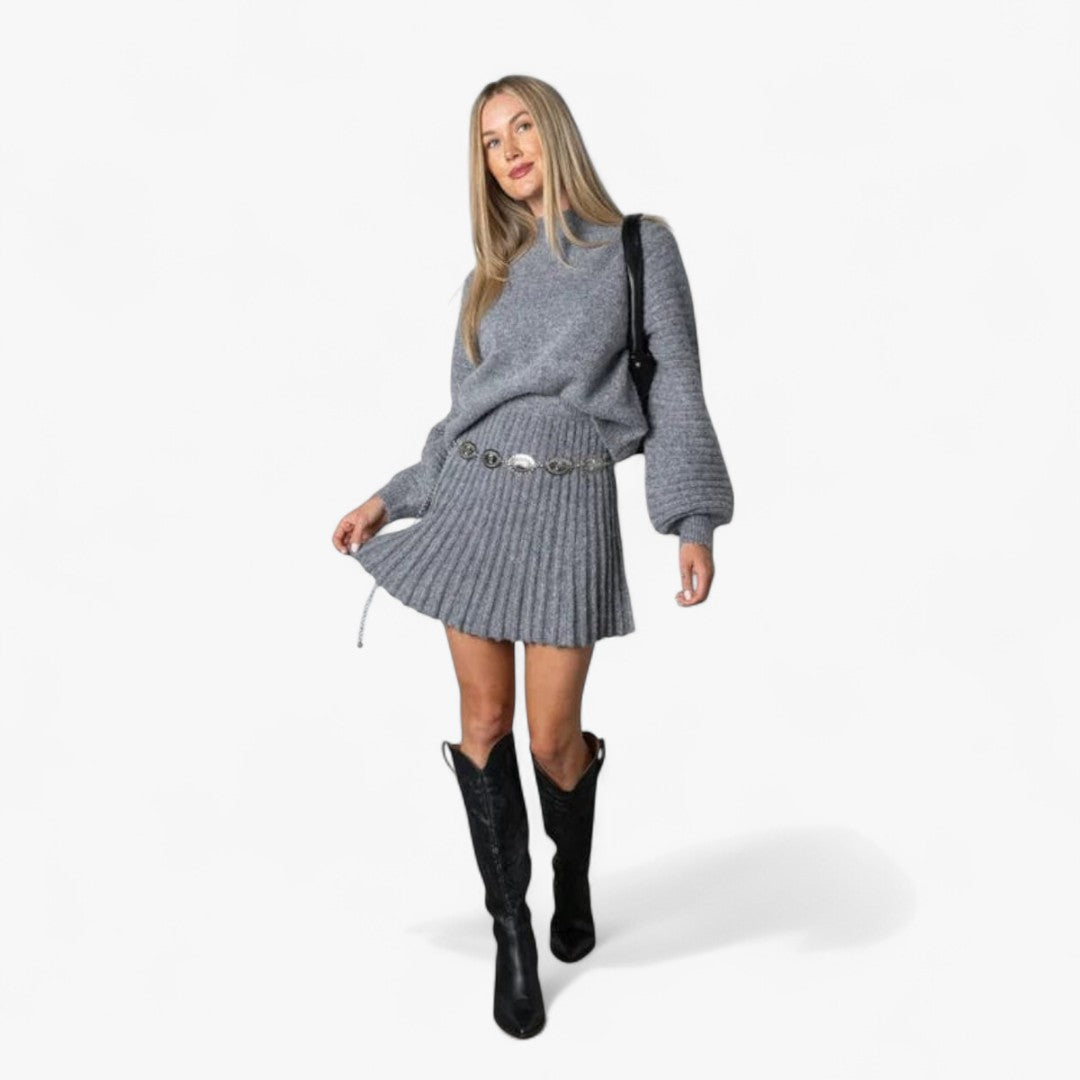 Miles & Luna Pleated 2-Piece Outfit Set Elegant Modern Style for Women