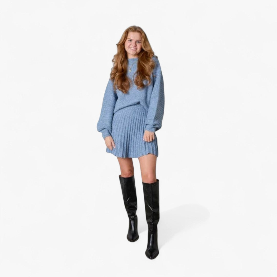 Miles & Luna Pleated 2-Piece Outfit Set Elegant Modern Style for Women