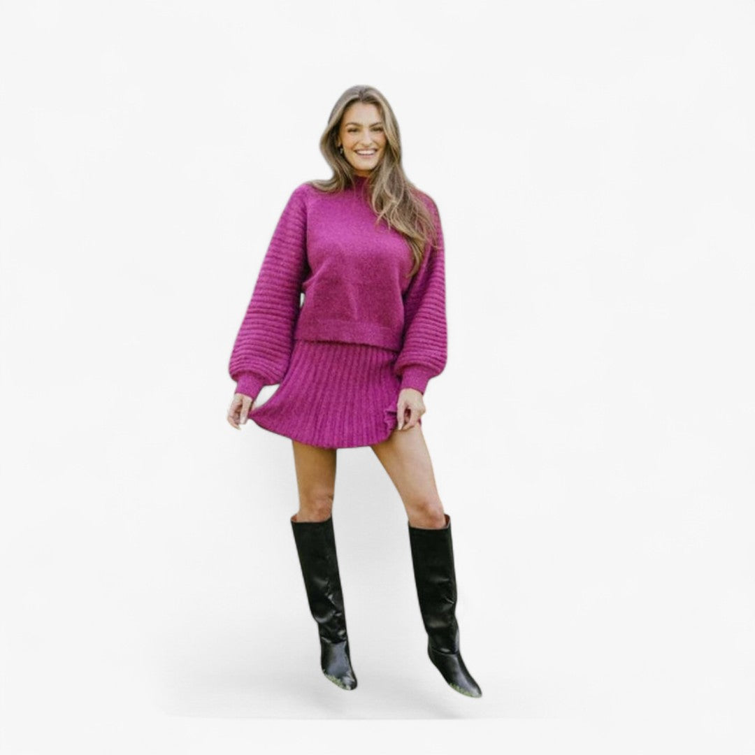 Miles & Luna Pleated 2-Piece Outfit Set Elegant Modern Style for Women