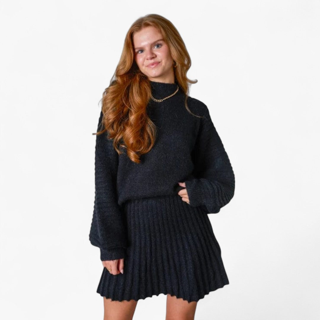 Miles & Luna Pleated 2-Piece Outfit Set Elegant Modern Style for Women