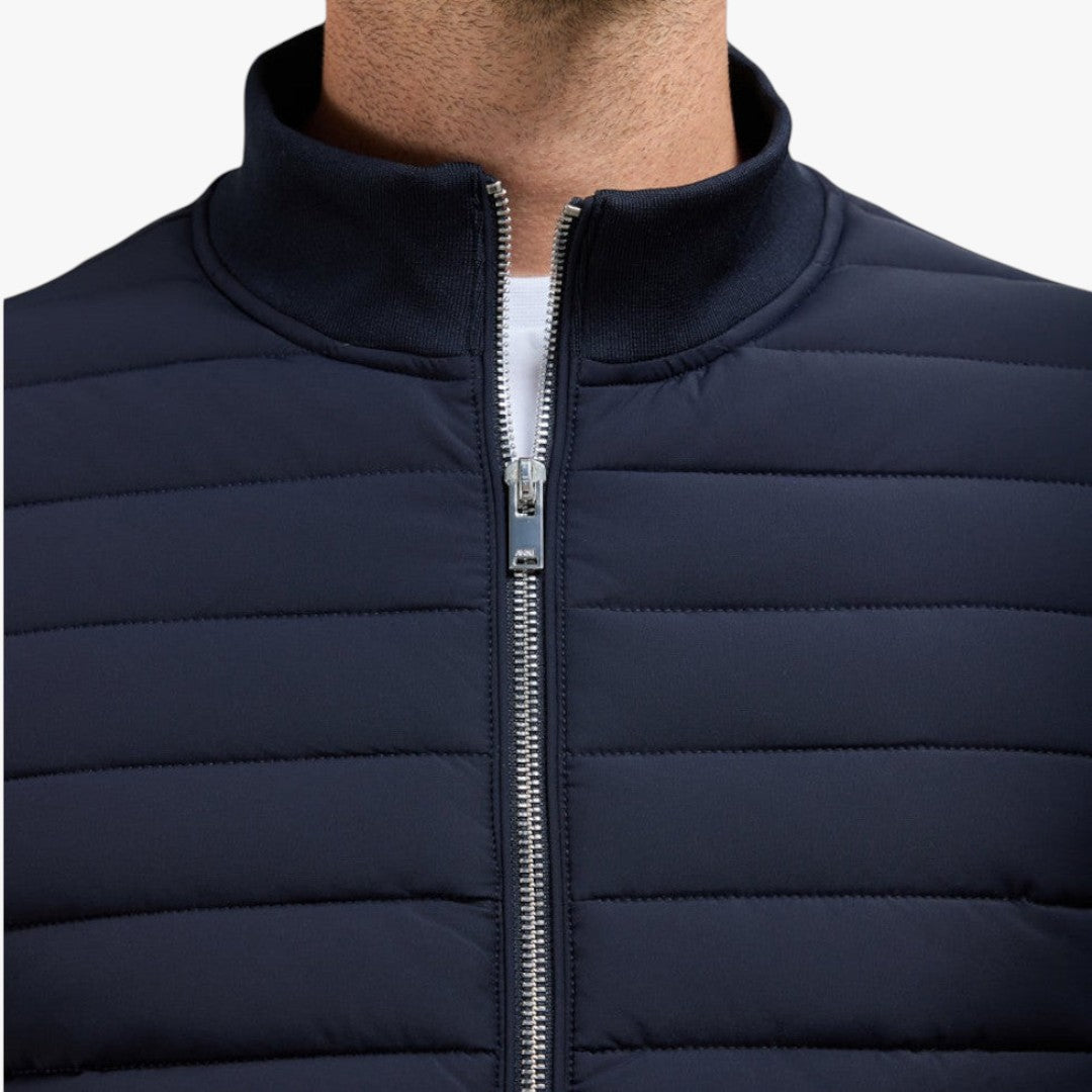 Miles & Luna Quilted Hybrid Jacket with Knitted Sleeves for Men
