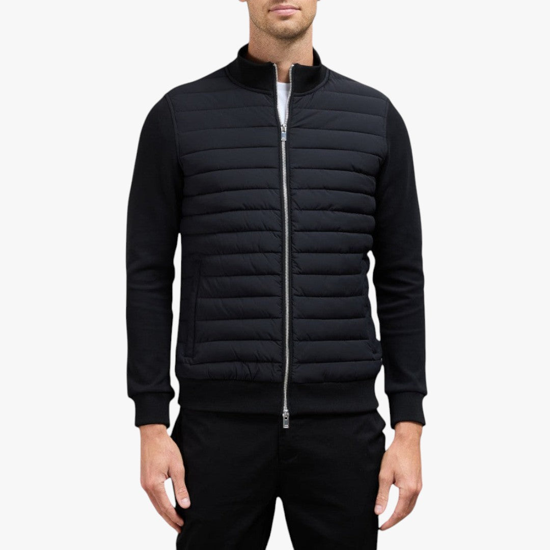 Miles & Luna Quilted Hybrid Jacket with Knitted Sleeves for Men