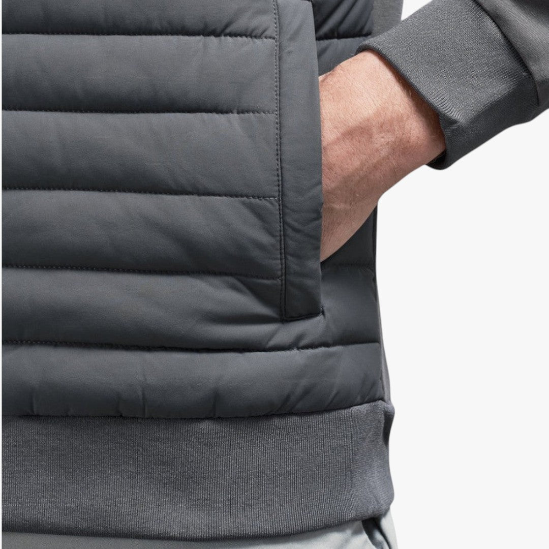 Miles & Luna Quilted Hybrid Jacket with Knitted Sleeves for Men