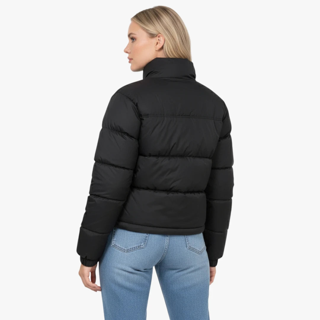 Miles & Luna Quilted Padded Weather-Resistant Puffer Jacket with Concealed Hood for Women