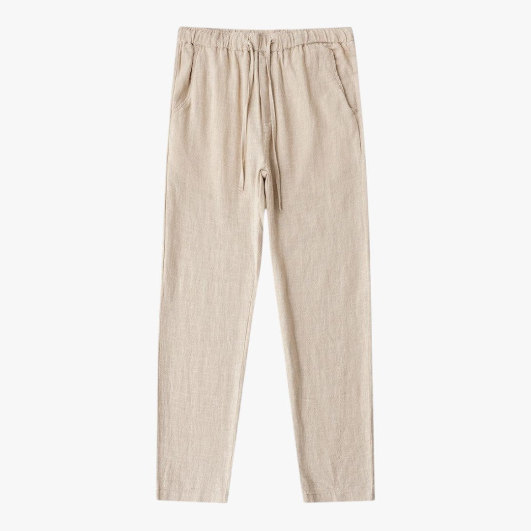 Miles & Luna Regular Fit Linen Trousers Old Money Pants for Men