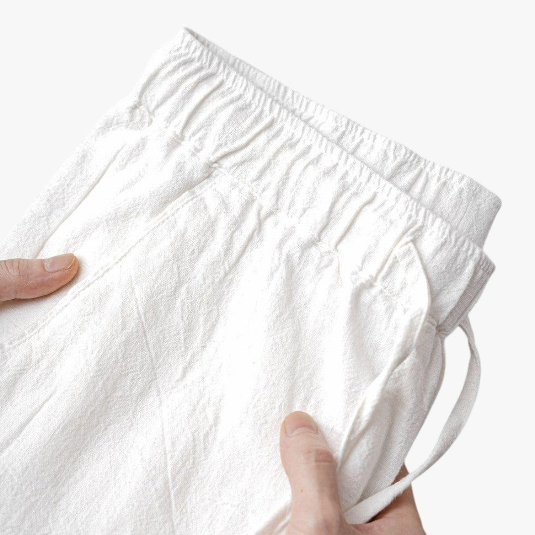 Miles & Luna Regular Fit Linen Trousers Old Money Pants for Men