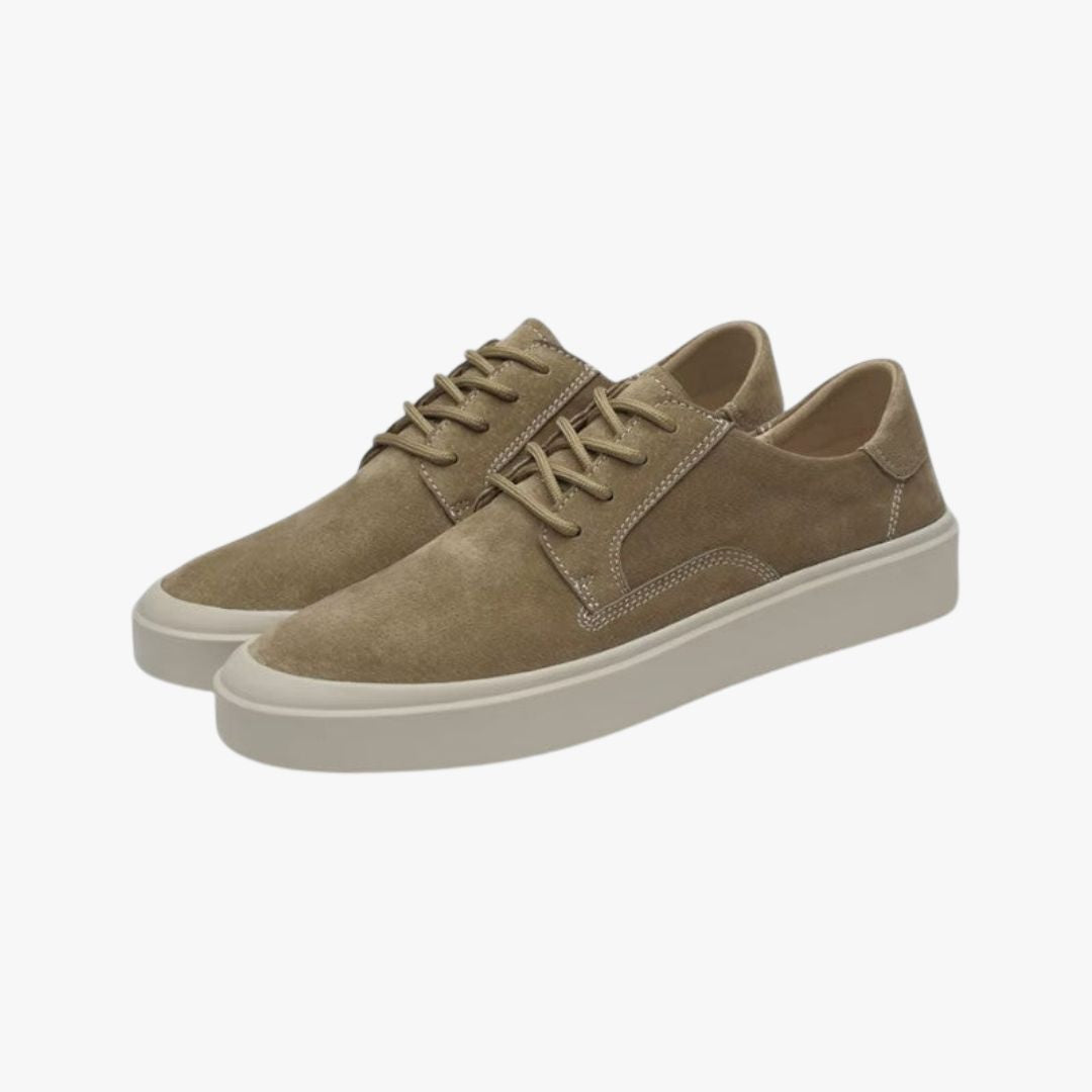 Miles & Luna | Sand Leather Suede Height Shoes – Formal Business Sneakers for Men