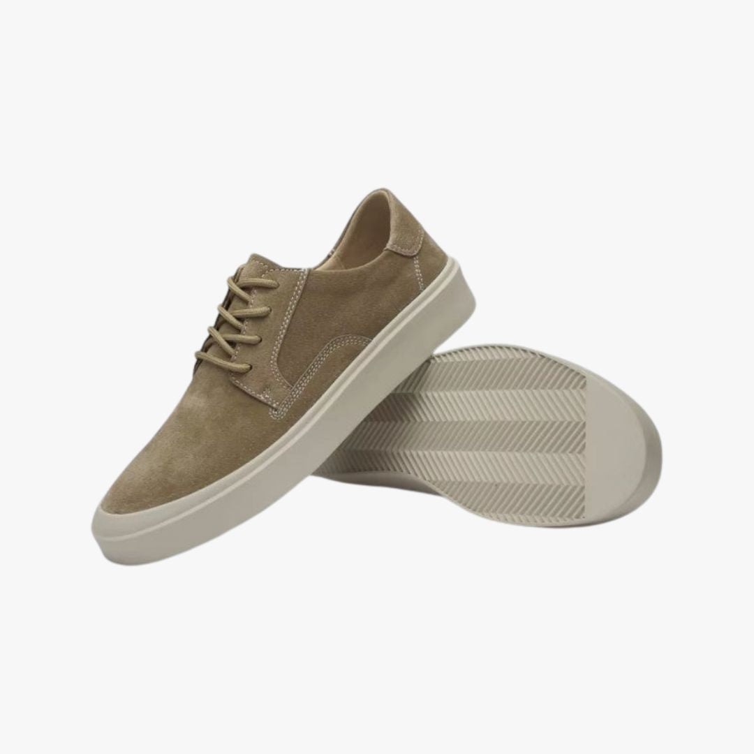 Miles & Luna | Sand Leather Suede Height Shoes – Formal Business Sneakers for Men