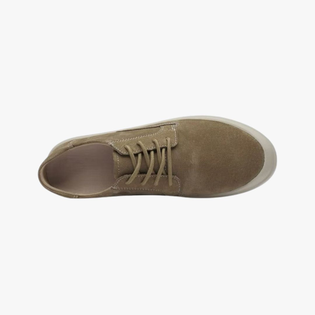 Miles & Luna | Sand Leather Suede Height Shoes – Formal Business Sneakers for Men