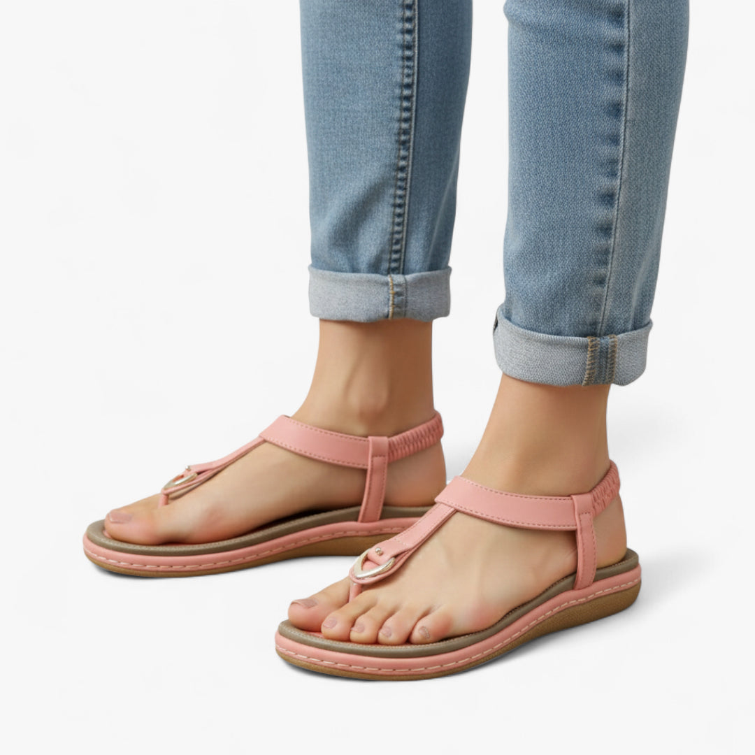 Miles & Luna Sandals - Orthopedic T-strap sandals with supportive sole for women