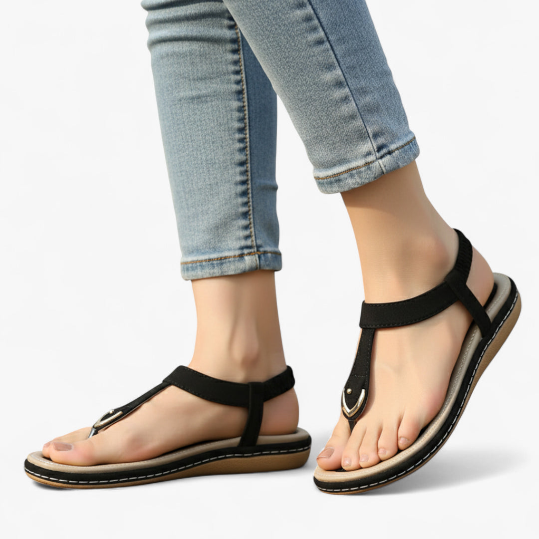 Miles & Luna Sandals - Orthopedic T-strap sandals with supportive sole for women