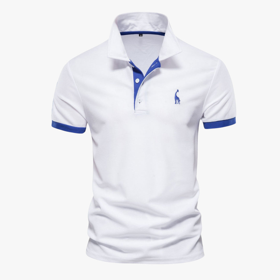 Miles & Luna Shirt - Slim fit cotton polo shirt with contrast accents for men