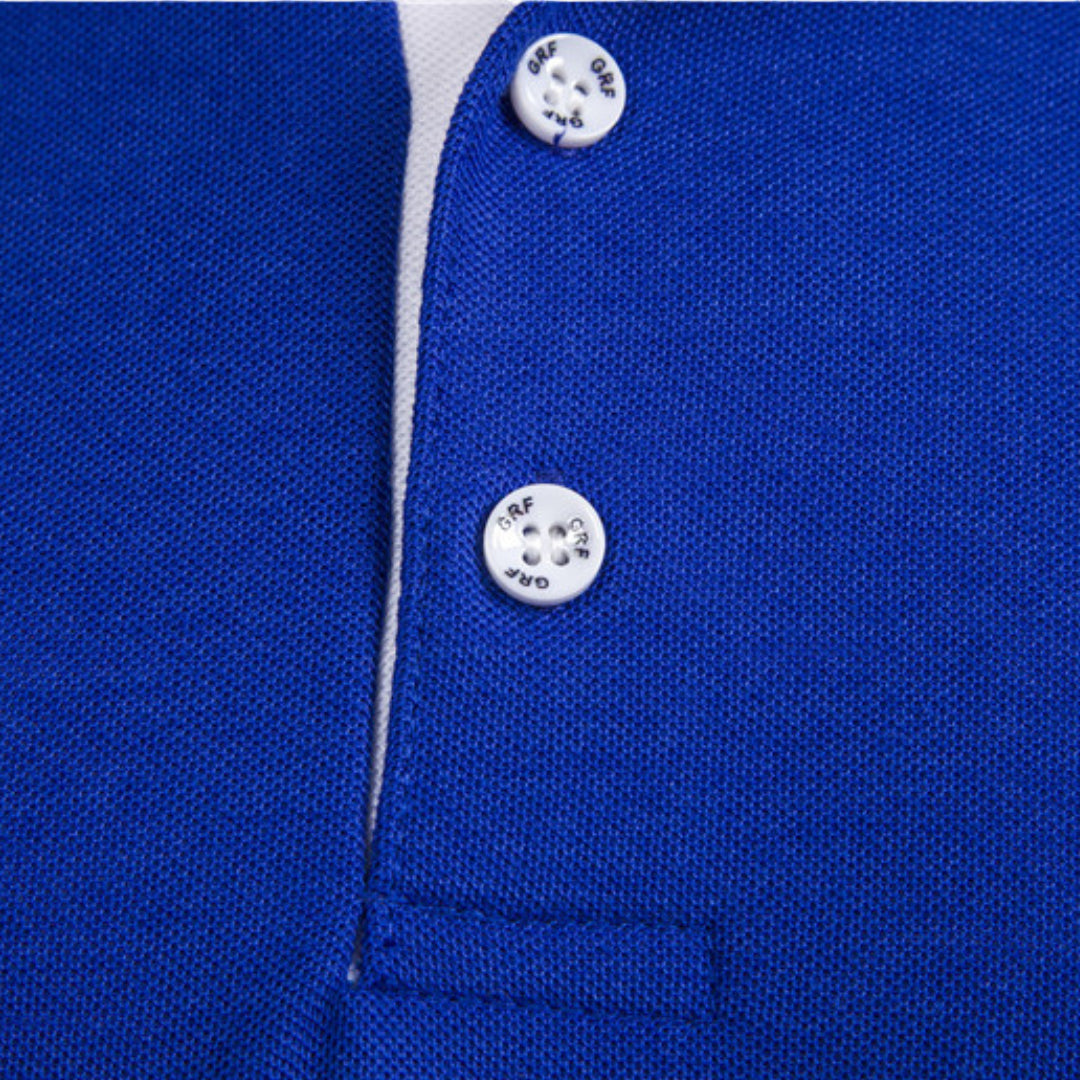 Miles & Luna Shirt - Slim fit cotton polo shirt with contrast accents for men