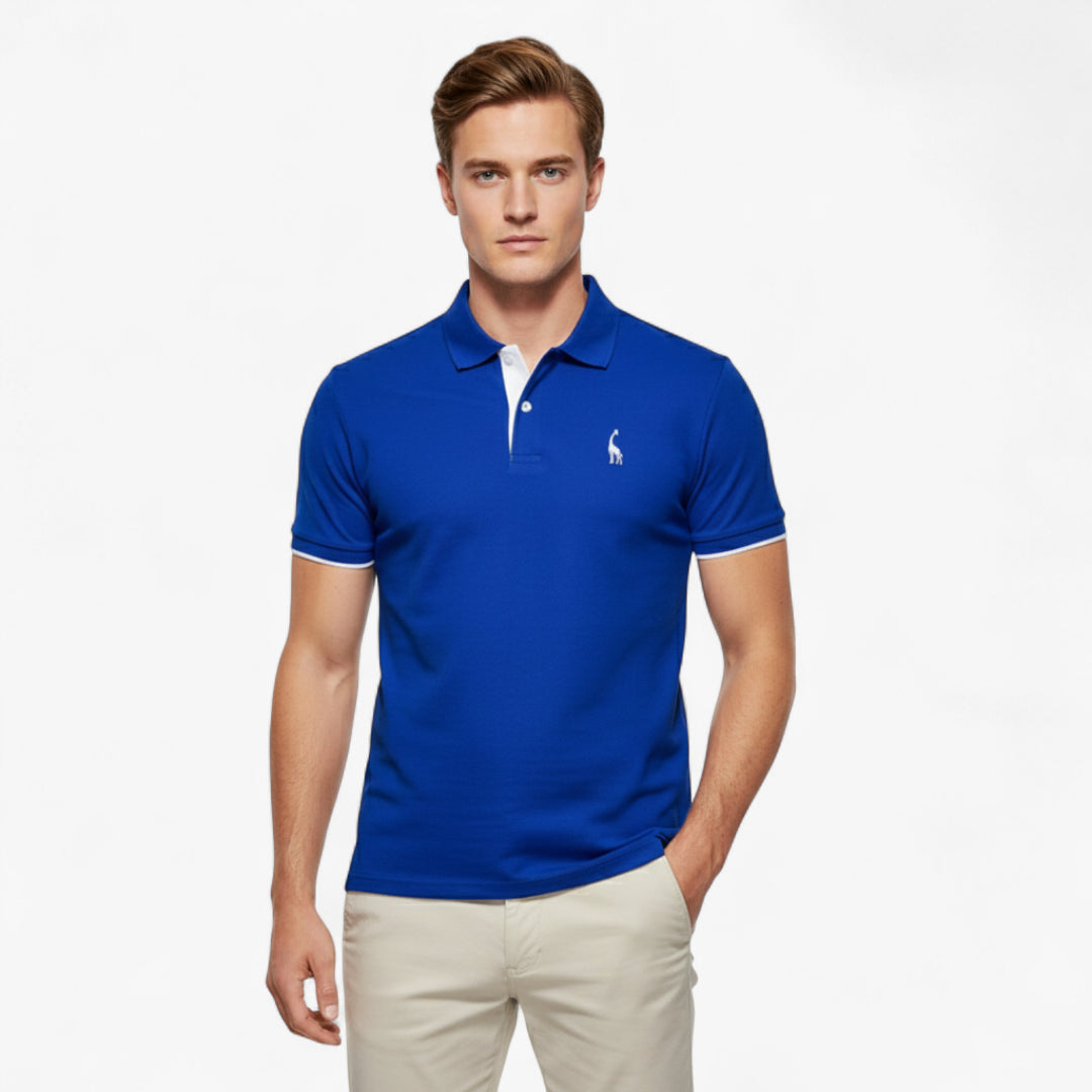 Miles & Luna Shirt - Slim fit cotton polo shirt with contrast accents for men