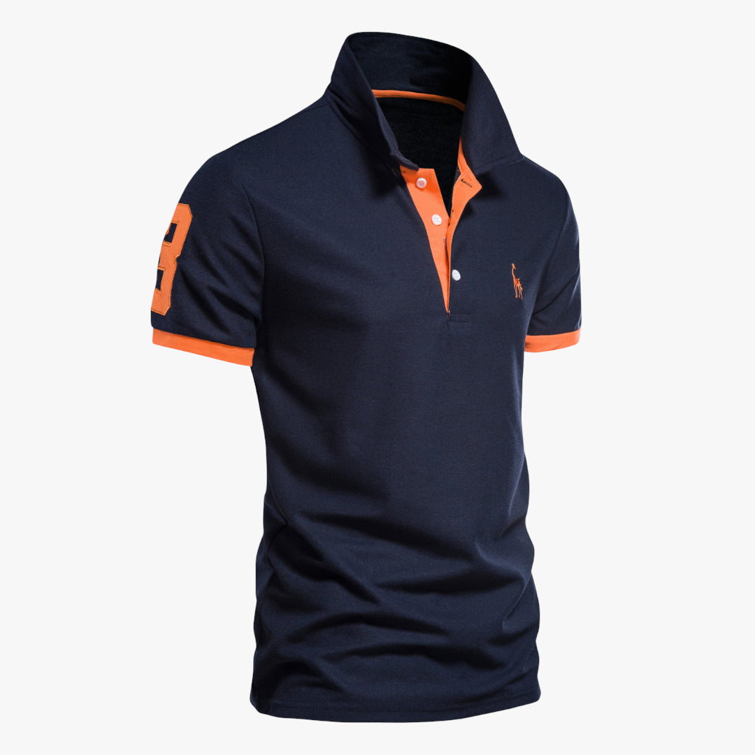 Miles & Luna Shirt - Slim fit cotton polo shirt with contrast accents for men