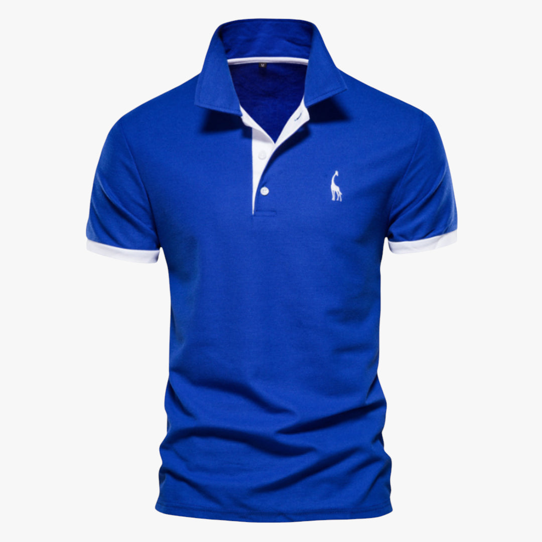 Miles & Luna Shirt - Slim fit cotton polo shirt with contrast accents for men