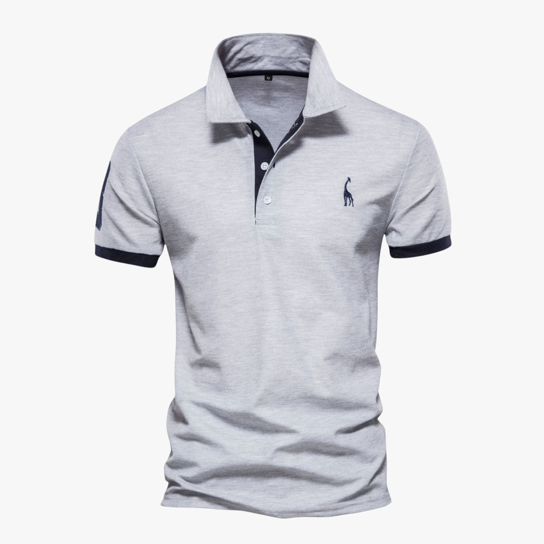 Miles & Luna Shirt - Slim fit cotton polo shirt with contrast accents for men