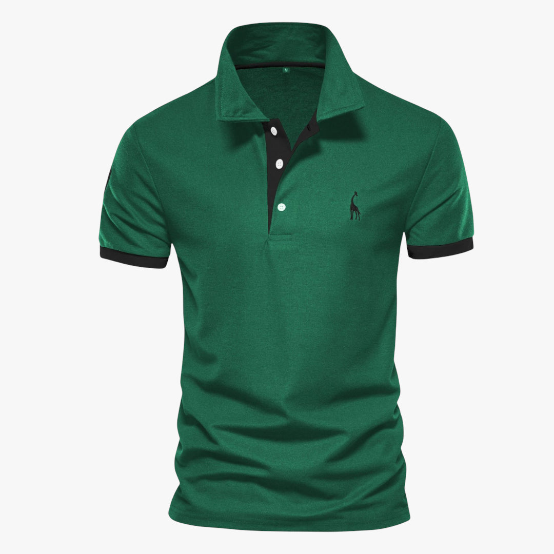 Miles & Luna Shirt - Slim fit cotton polo shirt with contrast accents for men