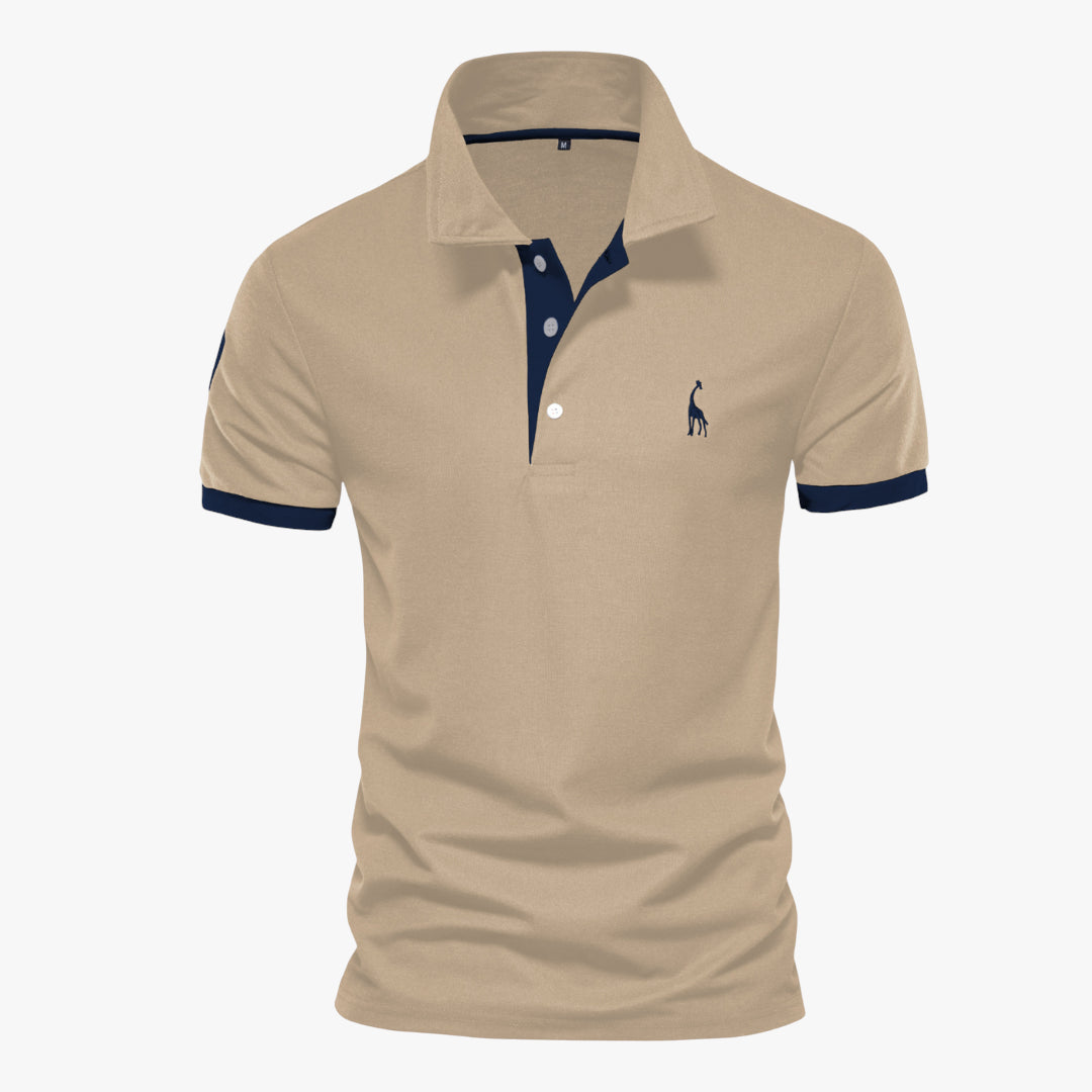 Miles & Luna Shirt - Slim fit cotton polo shirt with contrast accents for men