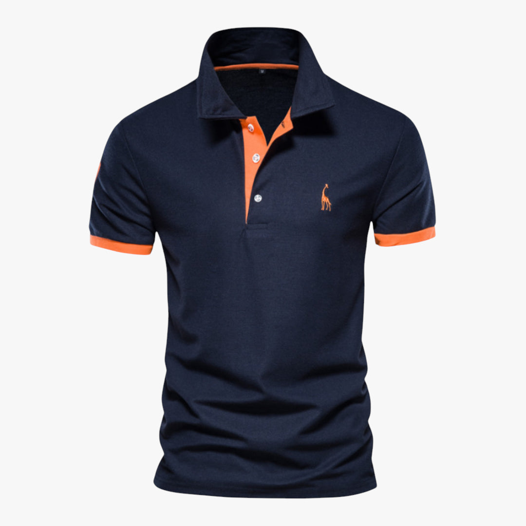 Miles & Luna Shirt - Slim fit cotton polo shirt with contrast accents for men