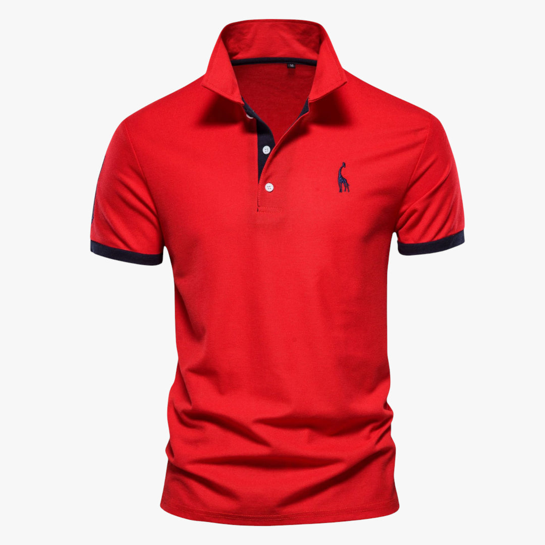 Miles & Luna Shirt - Slim fit cotton polo shirt with contrast accents for men