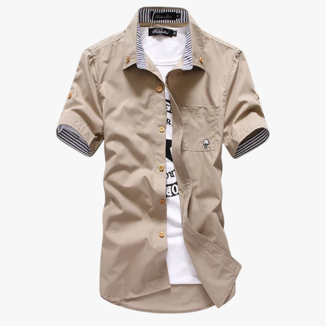 Miles & Luna Signature Button-Up Blouse Shirt for Men