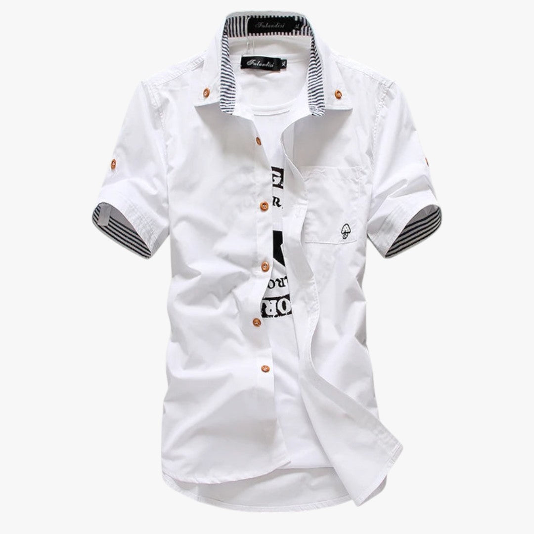 Miles & Luna Signature Button-Up Blouse Shirt for Men