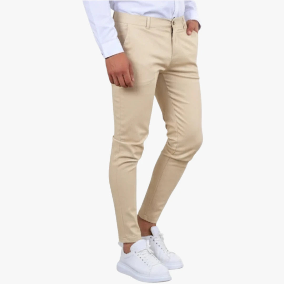Miles & Luna Slim Fit Chino Trousers with Modern Tailoring and Versatile Style for Men
