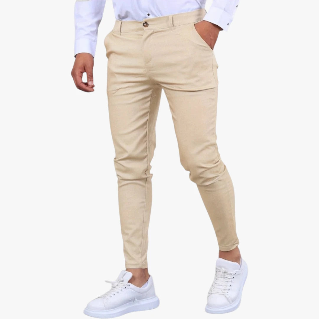 Miles & Luna Slim Fit Chino Trousers with Modern Tailoring and Versatile Style for Men