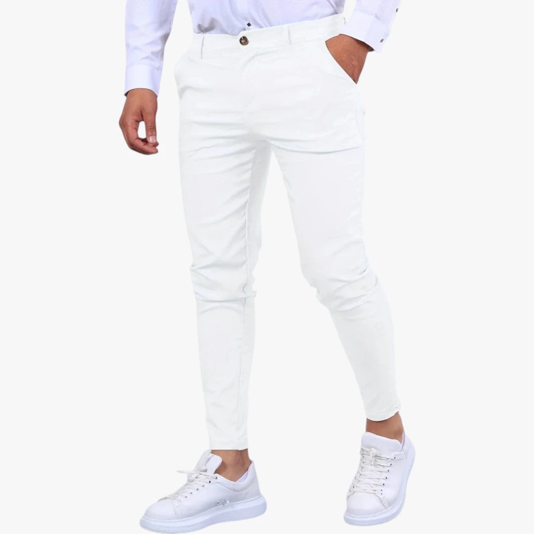 Miles & Luna Slim Fit Chino Trousers with Modern Tailoring and Versatile Style for Men